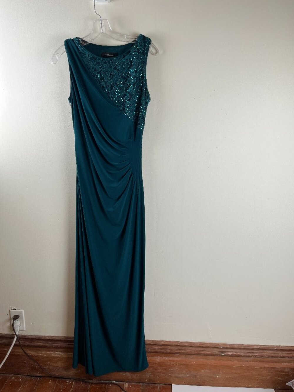 Rams & Richards Teal Sleeveless Floor-Length Formal Dress